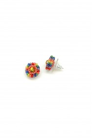 Rainbow Bead Stud Earrings